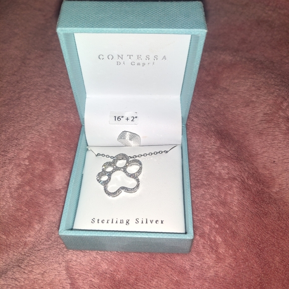 Contessa Di Capri Sterling Silver Paw Necklace - Picture 2 of 8